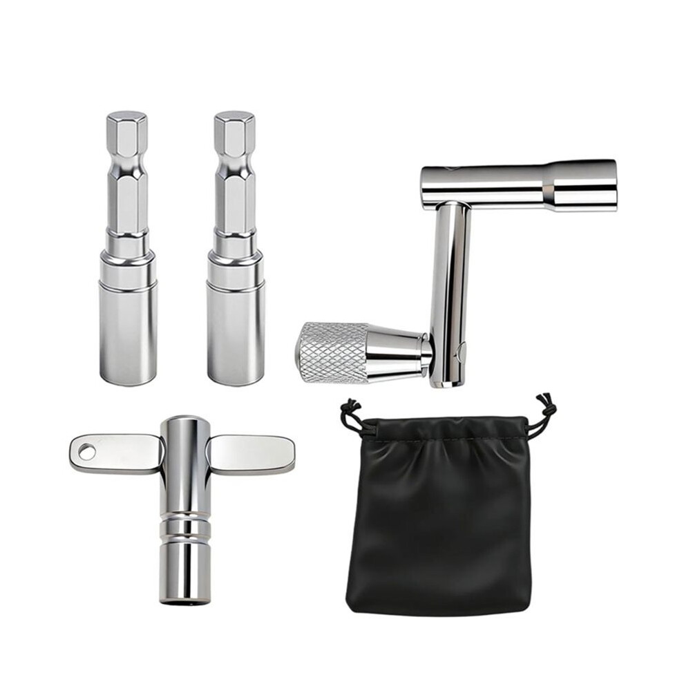 4 Pcs Drum Keys For Tuning High Tension Drums,Multi-Tool Keychain With Chrome Drum Wrench For Acoustic Electronic Drums 6033509289915