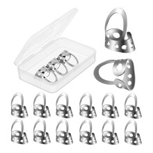 12 Pcs Stainless Steel Metal Finger Picks, Open Design Including Finger Thumb Picks, Adjustable for Guitar, Banjo