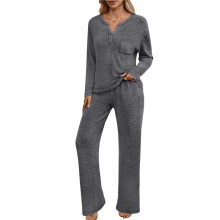 Dames 2-Delige Lounge Sets voor Lente Outfits Sweatsuit Bijpassende Pyjama'S Luchthaven Vakantie Zomer Pyjama'S Donkergrijs S