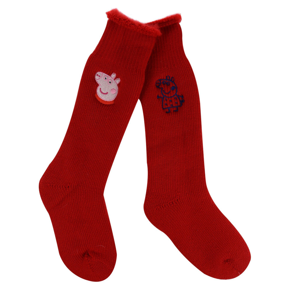 Regatta (10 Uk Child-12 Uk Child, ) Childrens/Kids Peppa Pig Boot Socks (Pack Of 2) Red