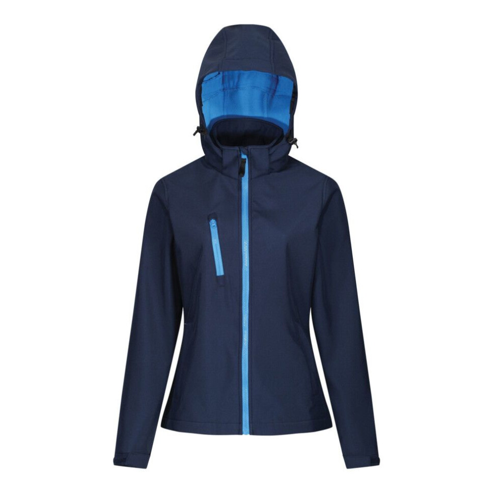 Regatta (18 Uk, Navy/French ) Womens/Ladies Venturer Hooded Soft Shell Jacket Blue