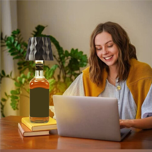 USB Rechargeable Wine Bottle Nightlight, Three-Tone Light Nordic Style Desktop Decorative Lights, Suitable for Bars 2