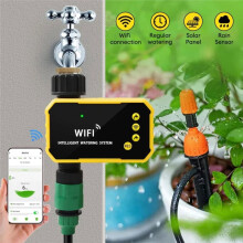 Minuterie D'Arrosage Intelligente WiFi 1/2 Zone, Économie D'Eau Automatique, Contrôleur D'Irrigation Solaire pour Jardin et Pelouse