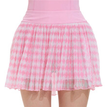 Womens Skort High Waisted Pleated Tennis Skirts Mesh Ruffler Athletic Skirt with Shorts Pockets Mousse Powder XXL
