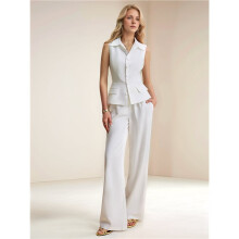 Women'S 2 Piece Sets Sleeveless Vest Pants Suits White XL