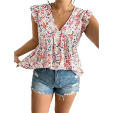 Womens Dressy Tank Top Sleeveless Casual Blouses White 4XL