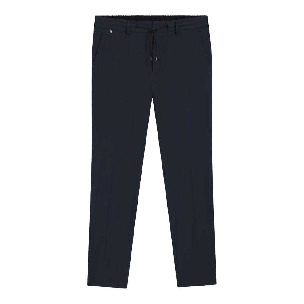 Hugo Boss (36R, Dark ) Mens Straight Leg Trousers Blue