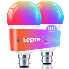 Lepro B22 AI Smart Bulb, 1521LM Smart Light Bulb, 12W, Schedule & Timer, Energy Saving, 16 Million Colors, Work with Alexa & Google Assistant, Person