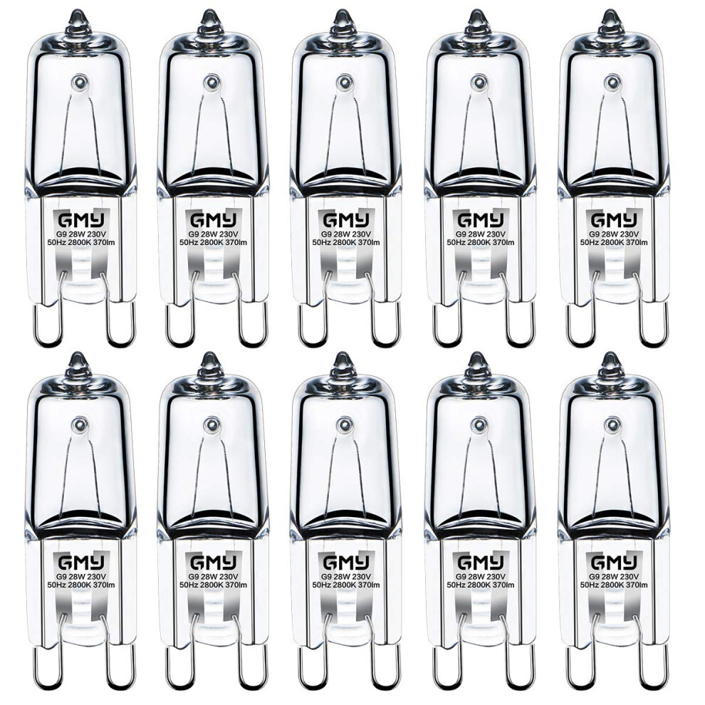 Gmy G9 Halogen Bulbs 28W (29W) 230V 320Lm 2800K Warm Dimmable Bulb For Ceiling 10 Pack White/Light 1091233459863
