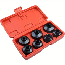 7PCS 3/8" Aandrijving Oliefilter Steeksleutel Set Dop Gereedschap Kit 24, 27, 29, 30, 32, 36, 38mm voor Efficiënte Verwijdering Gereedschap
