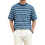Men'S Short Sleeve Knit Stripe Shirt Crewneck Classic Regular Fit Basic Sweater Pullover Top Light  M 1