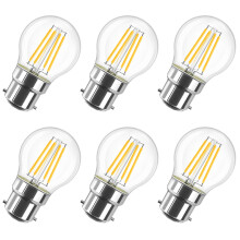 LVWIT B22 Golf Ball LED Filament Bulb,4W Min Bayonet Golfball Bulb 40W Incandescent Equivalent,470Lm,2700K Warm White B22 Golf Ball Bulbs Led,220-240