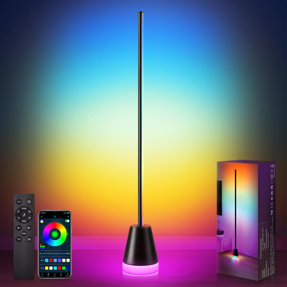 Photos - Other for Mobile Smart LED Floor Lamp, RGBIC Corner Lamp with Luminous Base, App & Remote Control 16 Million Colors & 200+ Scene with Music S