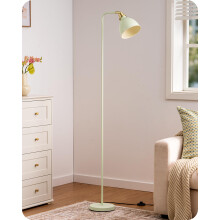 EDISHINE 155CM Retro Floor Lamp, with Adjustable Lampshade, LED Bulb Included, E27 Base, Sage Green, Standing Lamp for Living Room, Bedroom