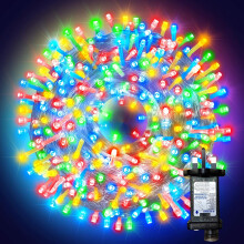 ARKOCHIC 35M Outdoor Christmas Lights, 300 LED Multicolor Christmas Tree Lights, IP65 Waterproof Fairy Light Plug in 8 Modes Memory Linkable Cluster