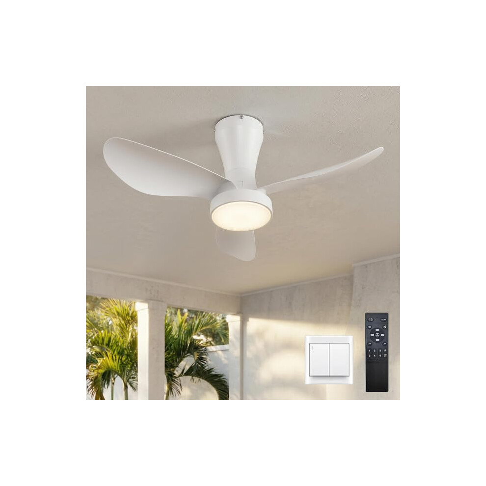 Ljx 32.2 Inch Ceiling Fans With S And Remote Silent Modern/Rustic Ceiling Fan With Lamp Dc Reversible Led Dimmable Energy Saving Fan For B Light 3276903088156