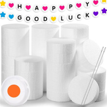 36Pcs Foam Circles with Fishing and Needle, 3 Inch Round Foam Discs Polystyrene Circles for Friendship DIY