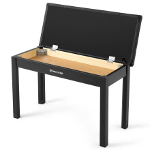 MUSTAR Piano Bench Piano Stool with Storage, 74cm Large Seat Solid Wooden Keyboard Bench, Soft Faux Leather Padded Seat for Vanity, Living Room, Bedr