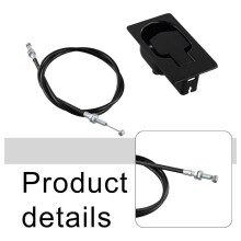 1set Black Aluminium Alloy Replacement Pull Handles with 85cm Cable for Deck Chairs and Garden