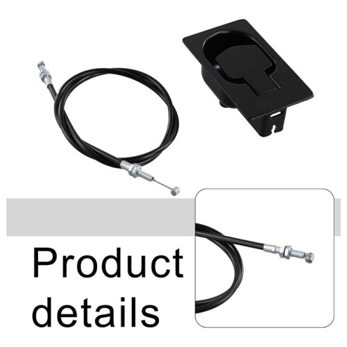 1set Black Aluminium Alloy Replacement Pull Handles with 85cm Cable for Deck Chairs and Garden
