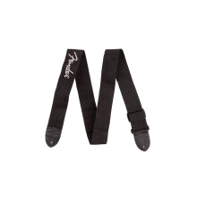 Fender Guitar Strap, Polyester Webbing with Grey Logo, Adjustable 33”-53”, Black