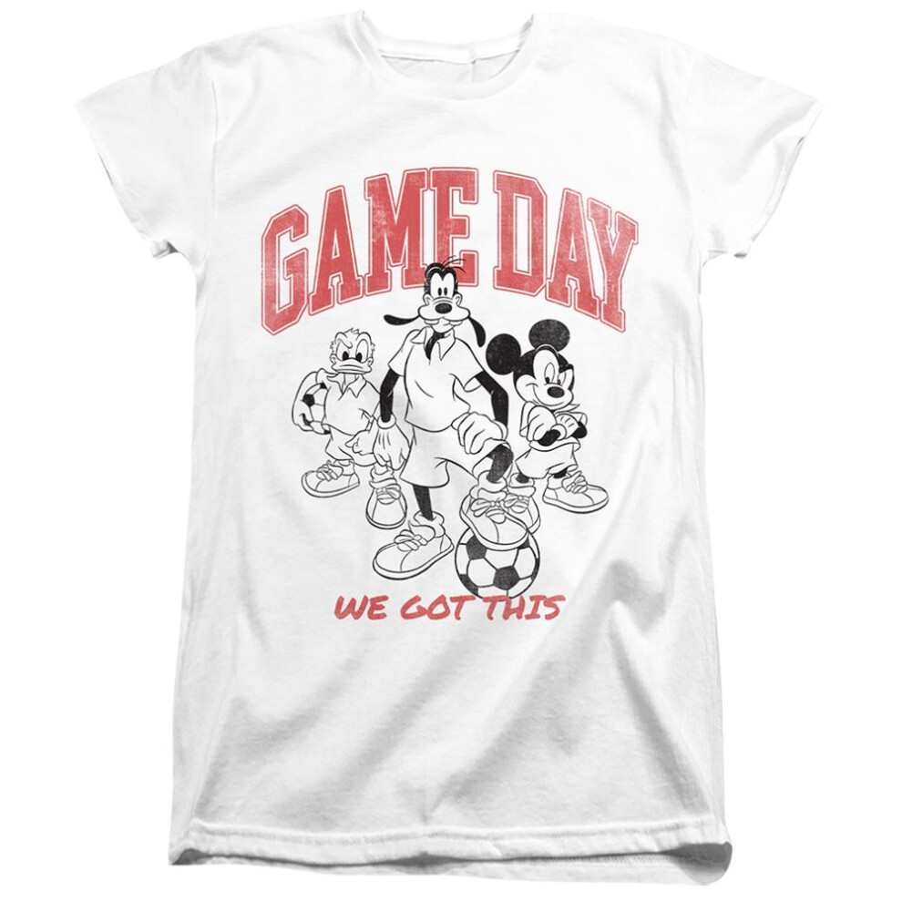 Disney (M, White) Womens/Ladies Friends Game Day Mickey T-Shirt