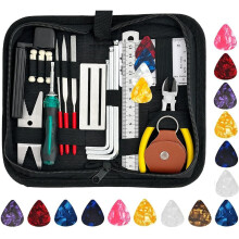 50Pcs Guitar Maintenance Tool Kit,Guitar Repair Tool Kit with Guitar Pick Carry Bag for Guitar Ukulele Bass Banjo Mandolin,Guitar Care Cleaning Acces