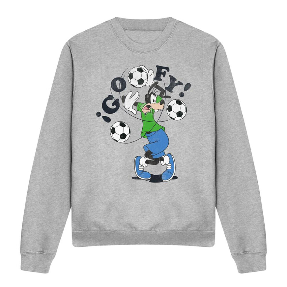 Disney (Xl, Athletic Heather) Unisex Adult Football Tangle Goofy Sweatshirt Multicoloured