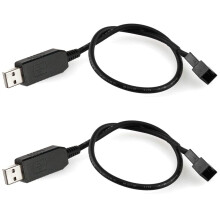 Gebildet Full Speed 12V Voltage Step-Up USB to 3-Pin and 4-Pin PC Fan Sleeved Power Adapter Cable(Pack of 2)