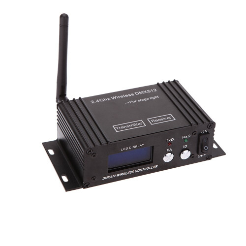 Lixada DMX 512 Controller 2.4G Wireless Transmitter Receiver LCD Display Power Adjustable Repeater Lighting Dimmer Controller for Disco DJ Party Ligh