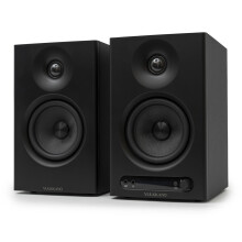 VULKKANO PRO4 Studio Monitor Speakers with 4” Woofer, Bluetooth, Balanced TRS Input, RCA, Headphone Output, AUX, Optical, EQ Adjustments, PC Monitor