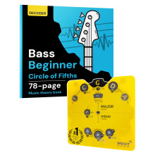 Bass Circle of Fifths Decoder Wheel + 78-Page Music Theory & Songwriting Guide – Color-Coded Bass Guitar Learning Tool for Chords, Keys, Scales & Pr