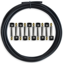 Crosby Solderless Pedalboard Cable Kit - 3 Metres of Cable & 10 Gold Tip Connectors With Magnetic Screws & Screwdriver - Make 5 DIY Custom Patch Cabl