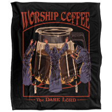 (152cm x 127cm, Black/Multicoloured) Steven Rhodes Worship Coffee Soft Touch Blanket