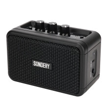 Sondery Mini Guitar Amp for Electric Guitars 5W Two Speakers Rechargeable Portable Pratice Small Amplifier with Overdrive/Clean Effects and Bluetooth