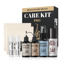 Shaevle BrassCare Pro Complete Maintenance Kit - Universal Brass Instrument Cleaning & Care Kit for Trumpet, Trombone, Cornet - Clean, Lubricate & Pr