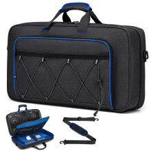 RUCYEN DJ Bag for DDJ-FLX4/DDJ 400/DDJ REV1, Padded DJ Controller Crossbody Bag with 4 Pockets, for 15.6 Inch Laptop, Cables, DJ Mixer Case with Adju