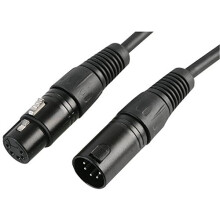 PULSE 10m DMX Cable – 5‑Pin XLR Male to Female Lead (1 Pair + Screen), 120Ω Digital‑Spec, Spiral & Braid Shielded, Black – PLS00277