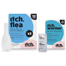 Itch - Large Dog Flea & Tick Treatment and Wormer Bundle for Dogs - Dogs 20kg+ - 3 Flea Pipettes and Itch Wormer-2 Tablets