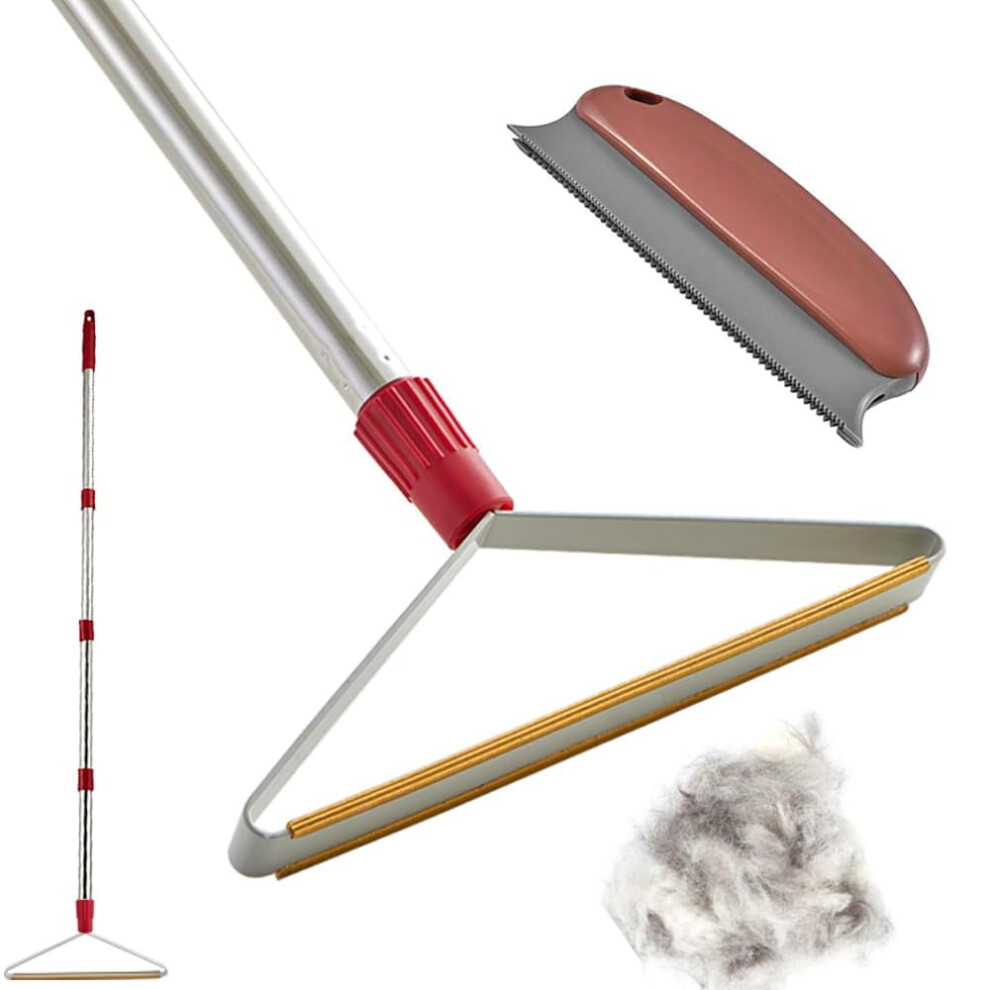 Upgrated Carpet Rake For Pet Hair Removal With Long Handle, 1 Mini Carpet Scraper Included, Carpets Brush Pet Hair Remover For Rug 6014413417113