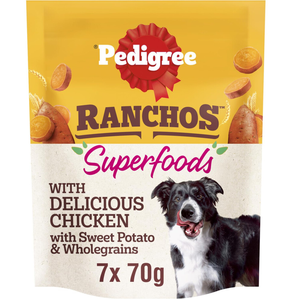 Photos - Dog Food Pedigree Ranchos Superfoods Dog Treats with Chicken 7x70g 