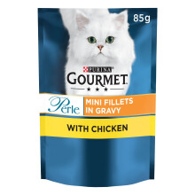 Gourmet Mini Fillets in Gravy Chicken Wet Food Pouch for Adult Cat, 24 x 85 g