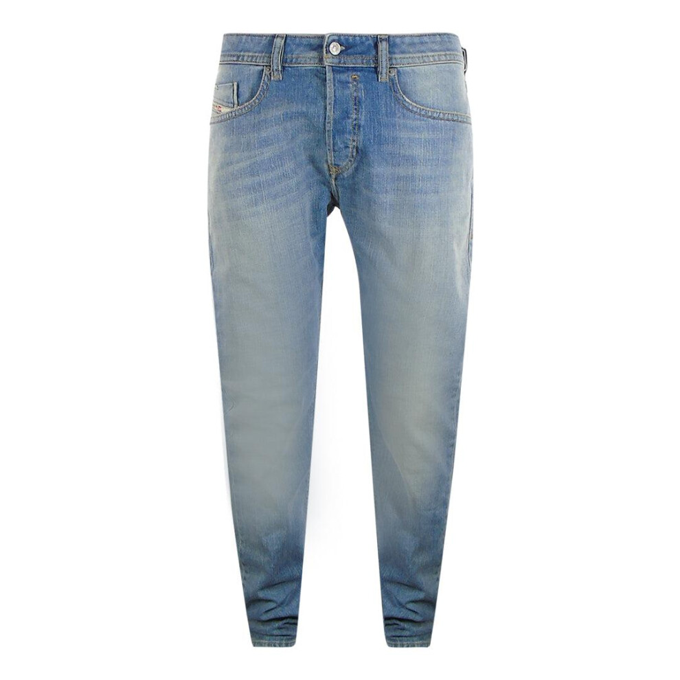 Diesel (34R, Light ) Mens Buster-X Denim Jeans Blue