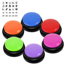 vsshe 6 PCS Dog Buttons Talk Training, Dog Buttons for Communication, 30 Seconds Recording, Pet Training Answer Buzzerr with Stickers, Voice Recordin