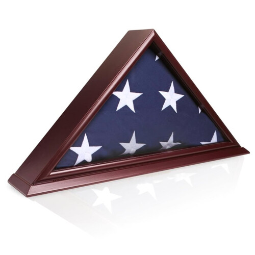 Flag Display Case , Solid Wood , Freestanding or Wall Mount