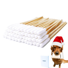 MZQSIY Pet Dog Ear Cleaner Bamboo Cotton Buds 15.5cm Enhanced Long Cane Stick Wax Remover Itchy Ear Remedy Cleaning Swabs for Cleaning Animals Ears W