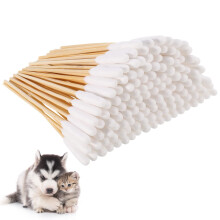 200 Pcs Pet Dog Ear Cleaner Cotton Buds 6 Inch Large Cotton Buds Animal Ear Cleaning Cotton Swab Sticks Wax Remover Itchy Ear Relief for Dogs Ear Wax