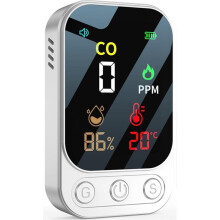 Détecteur de Monoxyde de Carbone Portable 3 en 1, Rechargeable, pour la Maison, la Caravane et le Camping (Blanc)