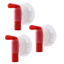 3 X AH 23/61 Grifo de Dosificación de Salida DIN61 para Bidón de 15-60 L, Grifo para Bidón /Rojo, Bidón con Rosca DIN 61