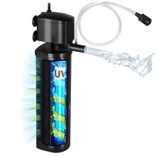 Tararium Aquarium Internal Filter for 300-1200 Litres Fish Tank, Submersible Water Pump 2300L/h with U-V Clarifier – Freshwater & Saltwater Tank Cle